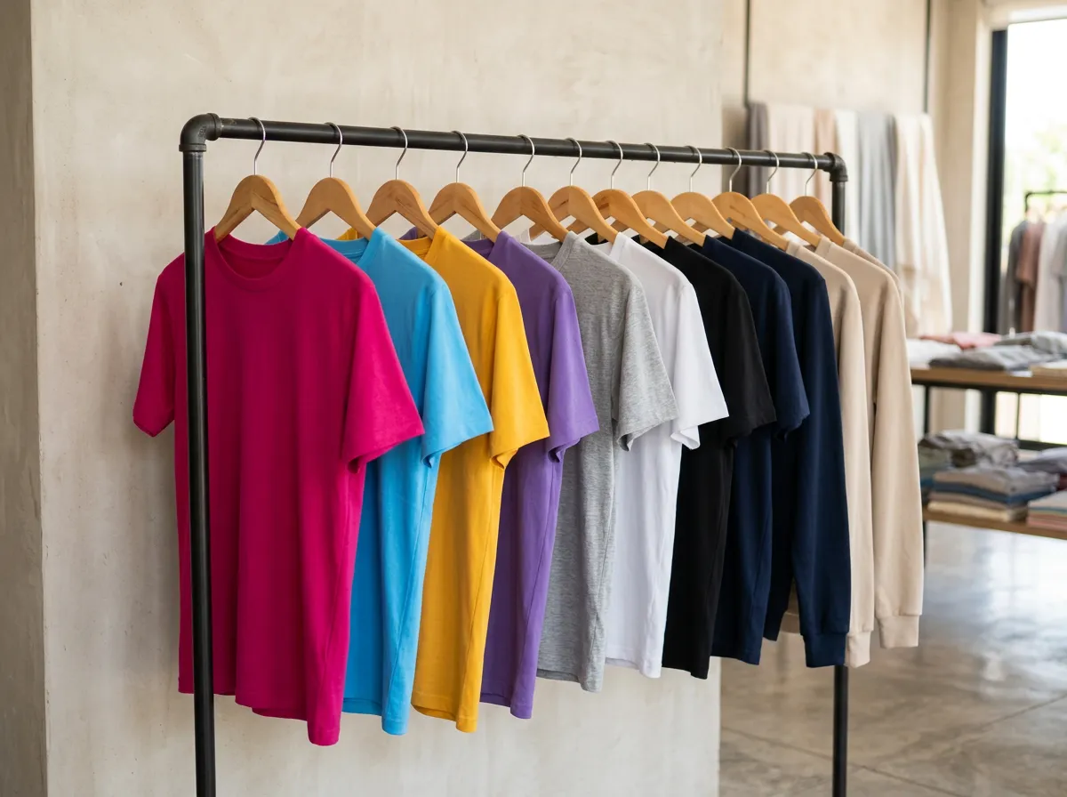 Prendas colgadas en tienda